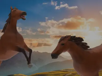 Realistic and Cheap Horse Model 3D model