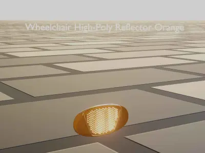 Wheelchair Reflector - Orange 3D model