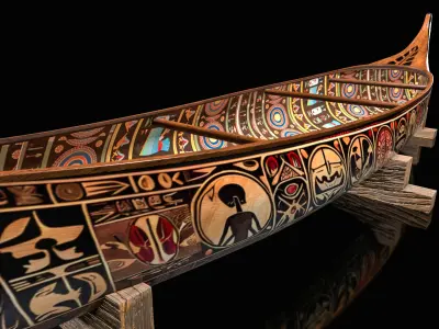 Historic-Canoe Low-poly 3D model