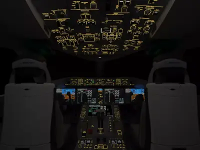 Boeing 787 Cockpit  - Flightdeck 3D model