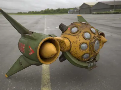 Scout space-ship RS-1 Low-poly 3D model