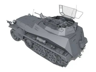 SD KFZ 250 9 - Reconnaissance Half-Truck 3D model