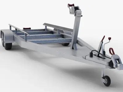 Boat Trailer Low-poly 3D model