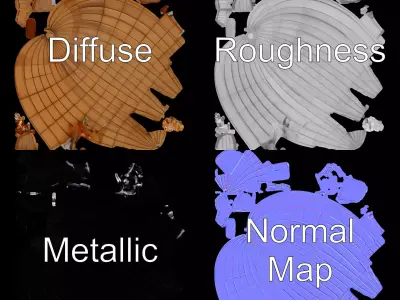 Vintage Zeppelin Copper model pack Low-poly 3D model