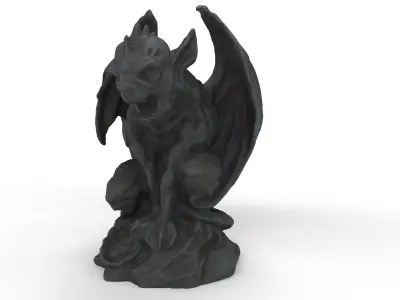 Bat statue Low-poly 3D model