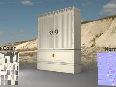 Electrical Distribution Cabinet 135 Low-poly 3D model