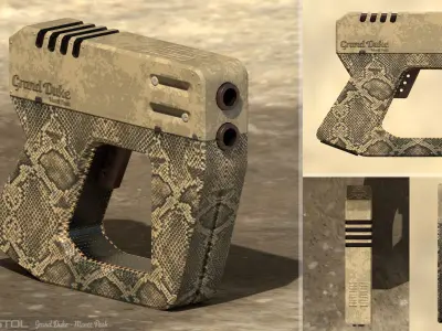 Cube Pistol Free low-poly 3D model