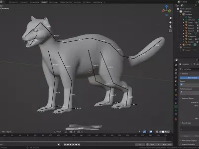 Mongoose Rigged Free animal Free low-poly 3D model