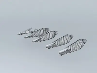 Alligator three pencils Free 3D model