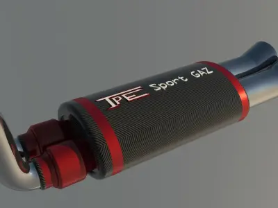 Sport Exhaust pipe catalytic converter 3D model