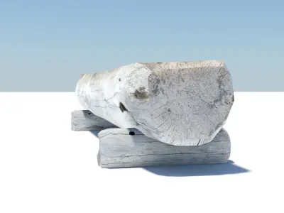 Wooden water trough for cattle Low-poly 3D model