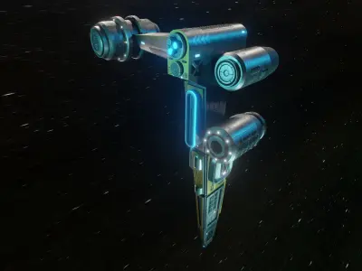 Space Horse Spaceship Low-poly 3D model