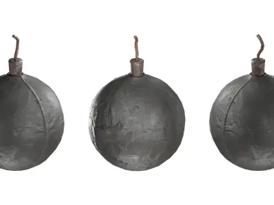 MILITARY Game Ready 18th Century Hand Mortar Low-poly 3D model