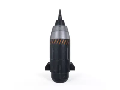 Sci-Fi Rocket 02 - PBR Game Ready Low-poly 3D model