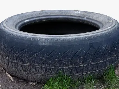 Photorealistic 3D scan of a tire Low-poly 3D model