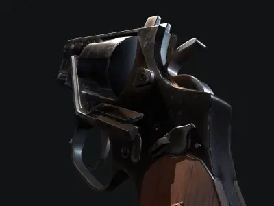 Revolver Stechkin Low-poly 3D model