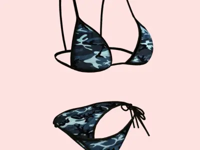 Sexy Army Bikini P03 Low-poly 3D model