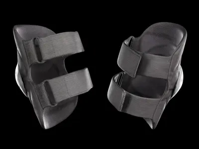 Military black elbow pads 11 Low-poly 3D model