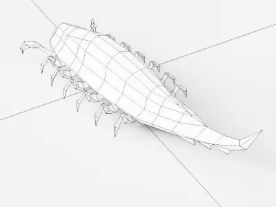 Woodlouse Bug 3d model  Low-poly 3D model