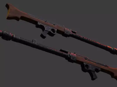 MG-42 MACHINE GUN BLENDER  Low-poly 3D model