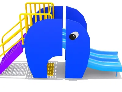 Elephant Playground Slide Free low-poly 3D model