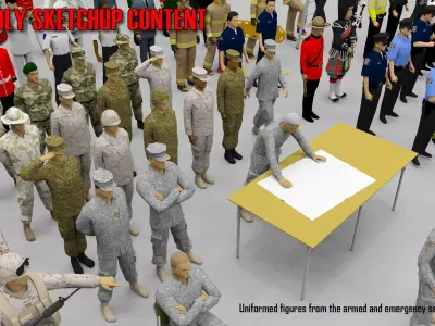 Low Poly People in Uniform Low-poly 3D model