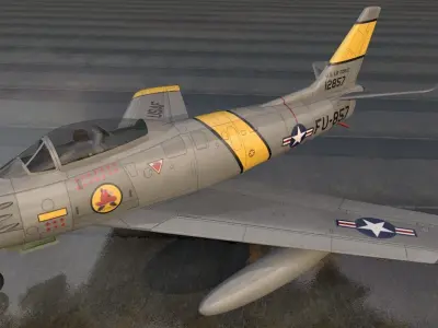 North American F-86A Sabre 3D model