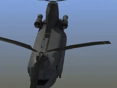 CH47 Chinook Helicopter LD1 Low-poly 3D model