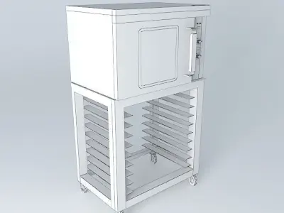 Kit-227stainless steel countertop and oven for Alex Marques Free 3D model