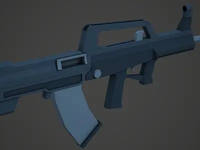 Stylized QBZ-95 Rifle Low Poly Mobile Ready Low-poly 3D model