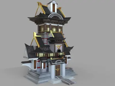 3D Castle tower Free 3D model