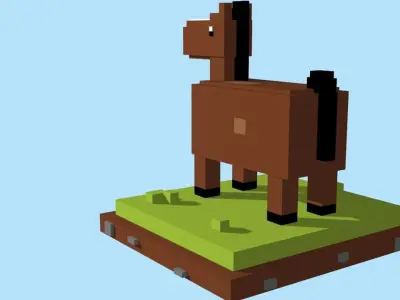 VOXEL HORSE - MODEL 1 Low-poly 3D model