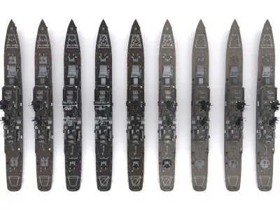 Leahy class Guided Missile Cruiser Low-poly 3D model