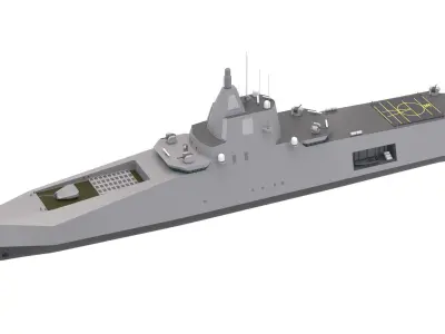 Stealth Navy Frigate 3D model