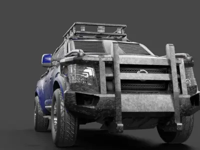 Nissan titan Warrior armored pickup truck gaming ready Low-poly 3D model