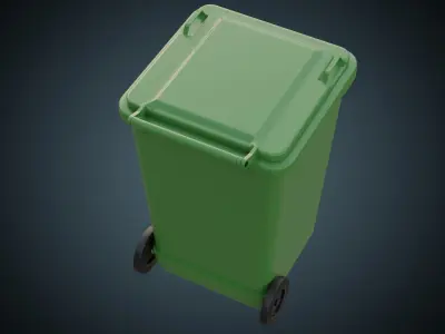 Wheeled Bin 1 Basic Low-poly 3D model