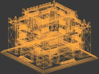 Babylonian buildings and monuments Low-poly 3D model