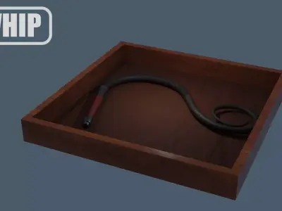 Leather Whip Low-poly 3D model