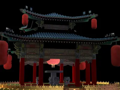 Chinese pavilion 3D model