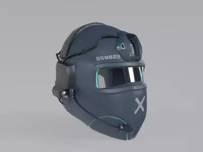 Sci-Fi Tactical Helmet - PBR Game Ready Low-poly 3D model