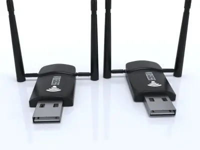 3D wirelss wi-fi adapter EDUP model Low-poly 3D model