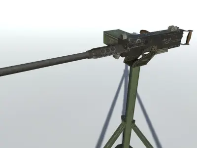 Browning M2 50 Low-poly 3D model