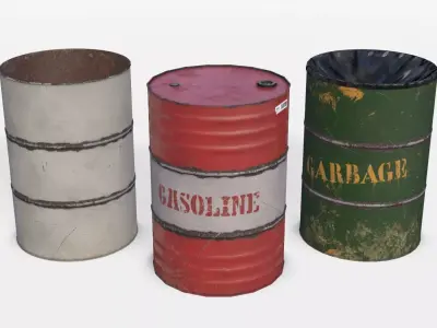 Barrels Asset 03 Low-poly 3D model
