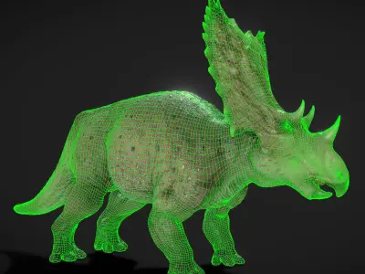 Chasmosaurus Low-poly 3D model