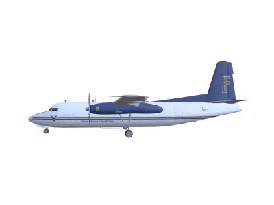 Lowpoly Fokker F27 Friendship Low-poly 3D model