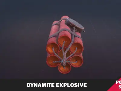 Dynamite Explosive Low-poly 3D model