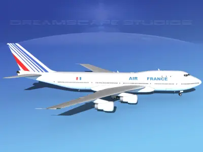 Boeing 747-100 Jumbo Jet Air France 2 3D model