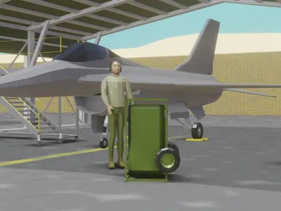 pack loadout fighter jet low poly Low-poly 3D model