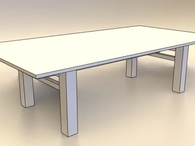 Low-Poly Wooden Table Pack Free low-poly 3D model
