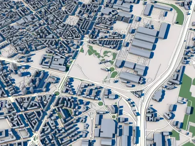 Part of Milan City Italy 3D model